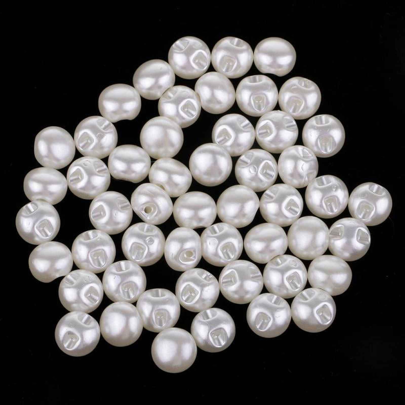 Set of 50 Buttons Pearl Button for Sewing, Decorative Buttons Pearl Pearl Buttons Mother-Of-Pearl Wedding Dress Wedding Decoration, Size: 10 mm, White